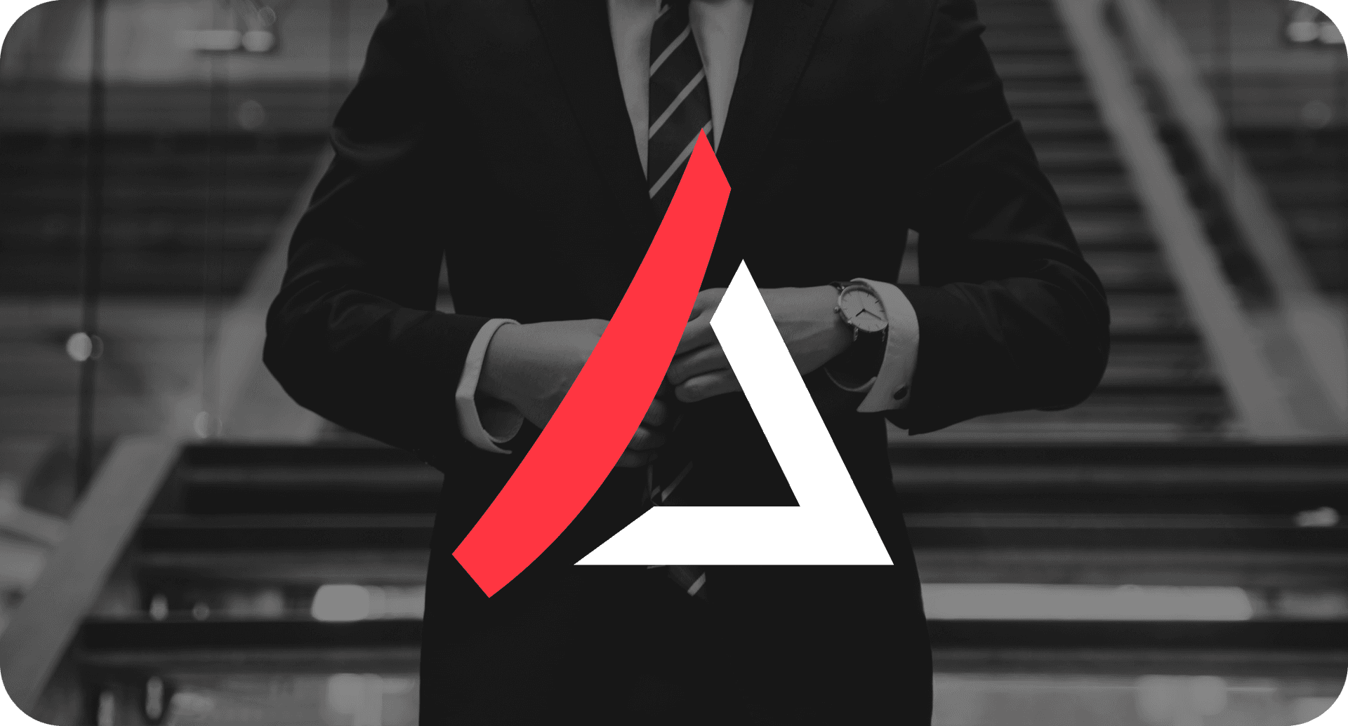 Business professional with ARK Trinity logo